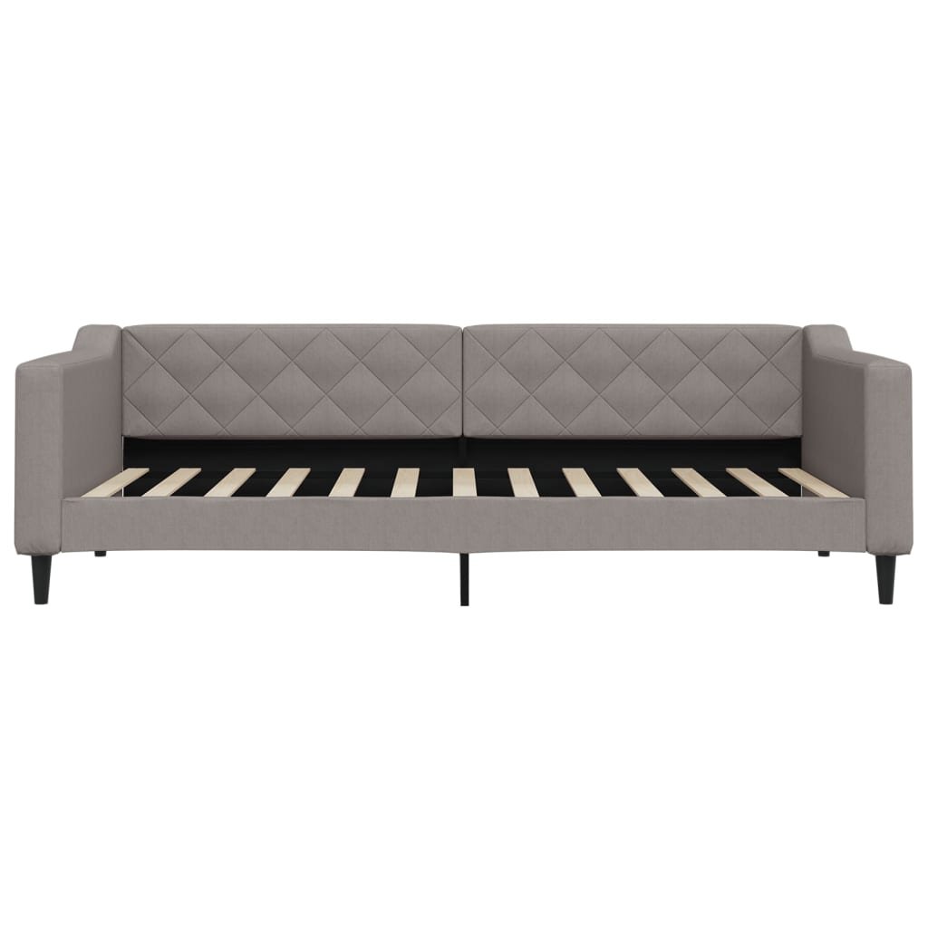 daybed med madras 90x200 cm stof gråbrun