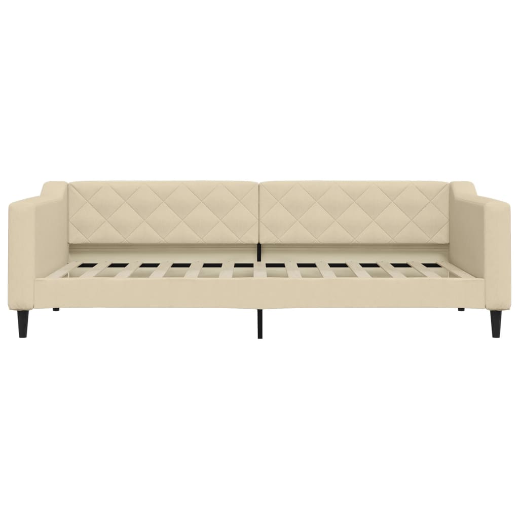 daybed med madras 90x200 cm stof cremefarvet