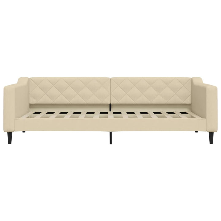 daybed med madras 90x200 cm stof cremefarvet