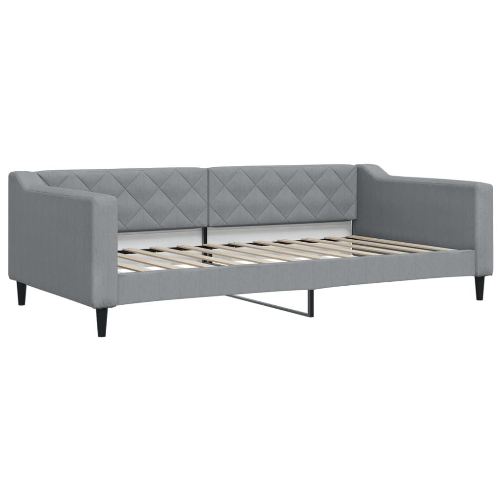 daybed med madras 100x200 cm stof lysegrå