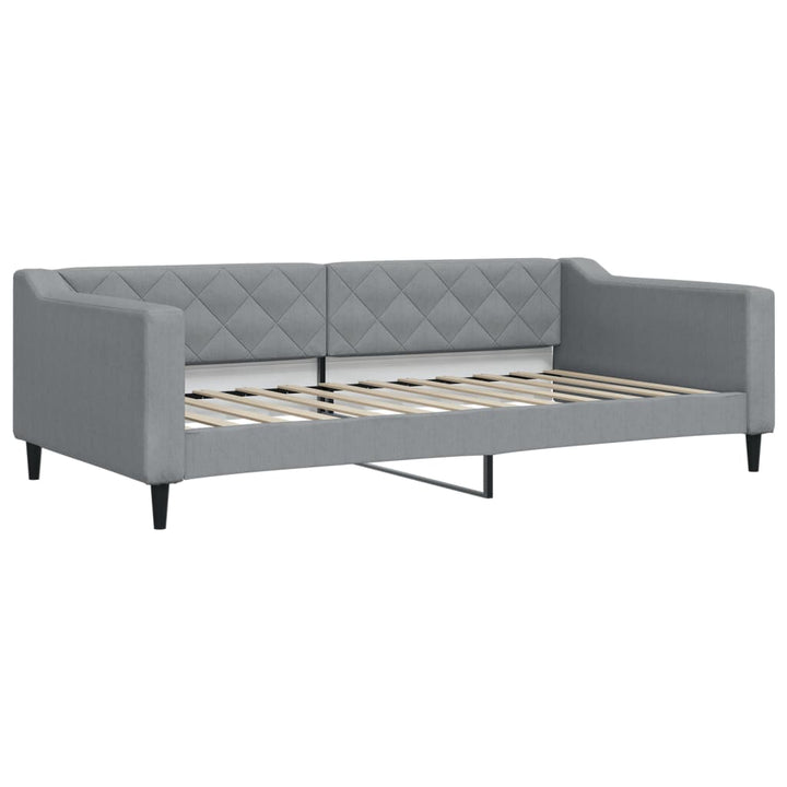 daybed med madras 100x200 cm stof lysegrå