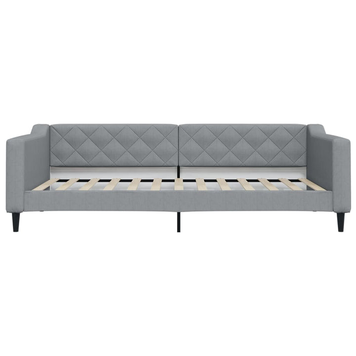 daybed med madras 100x200 cm stof lysegrå