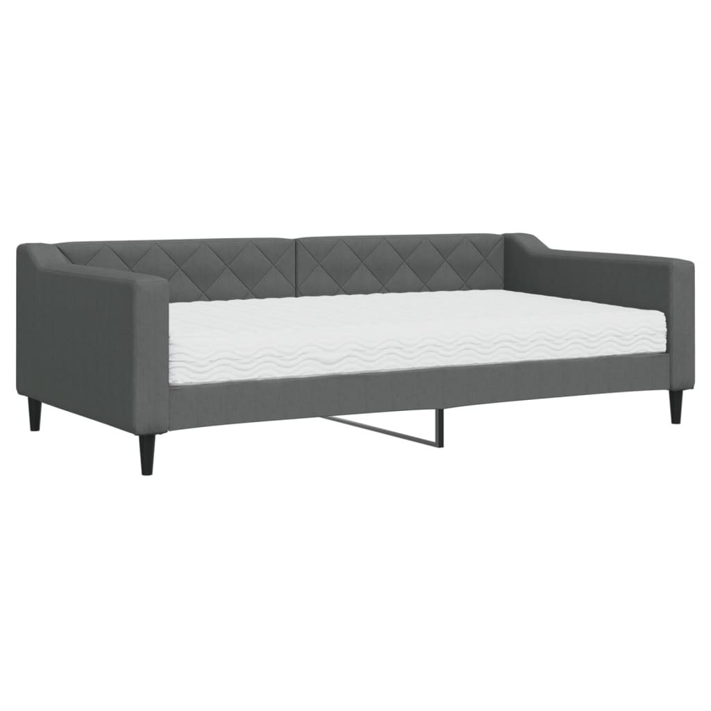 daybed med madras 100x200 cm stof mørkegrå