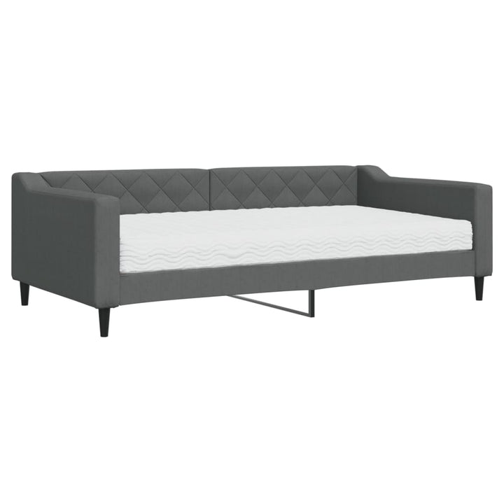 daybed med madras 100x200 cm stof mørkegrå