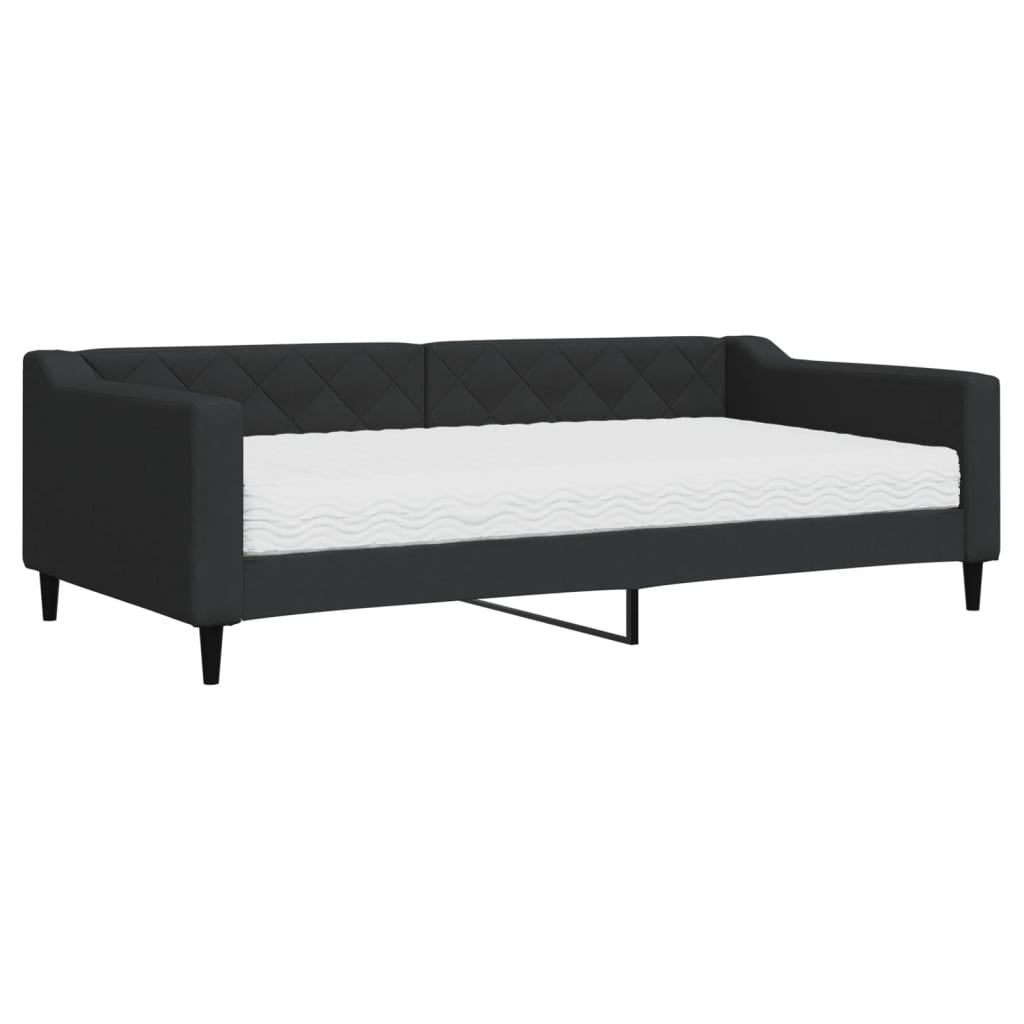 daybed med madras 100x200 cm stof sort