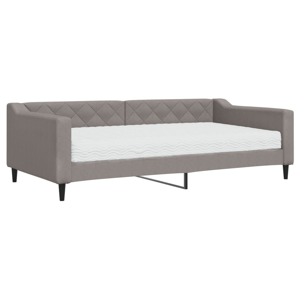 daybed med madras 100x200 cm stof gråbrun