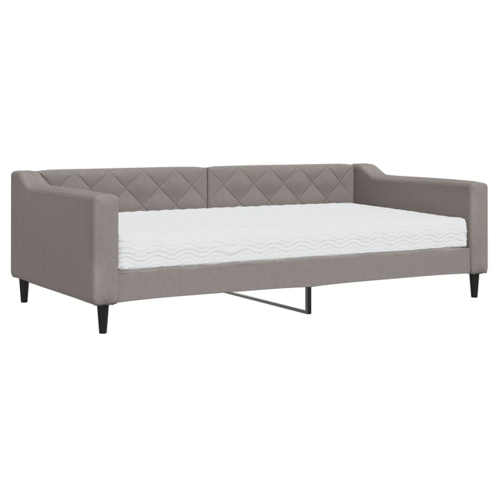 daybed med madras 100x200 cm stof gråbrun