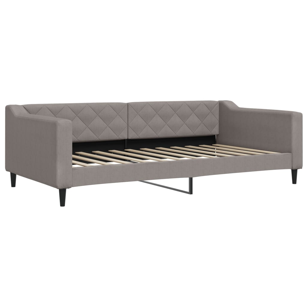 daybed med madras 100x200 cm stof gråbrun