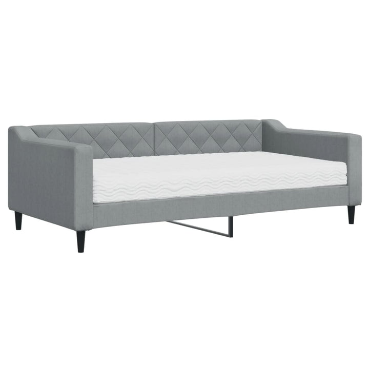 daybed med madras 90x190 cm stof lysegrå