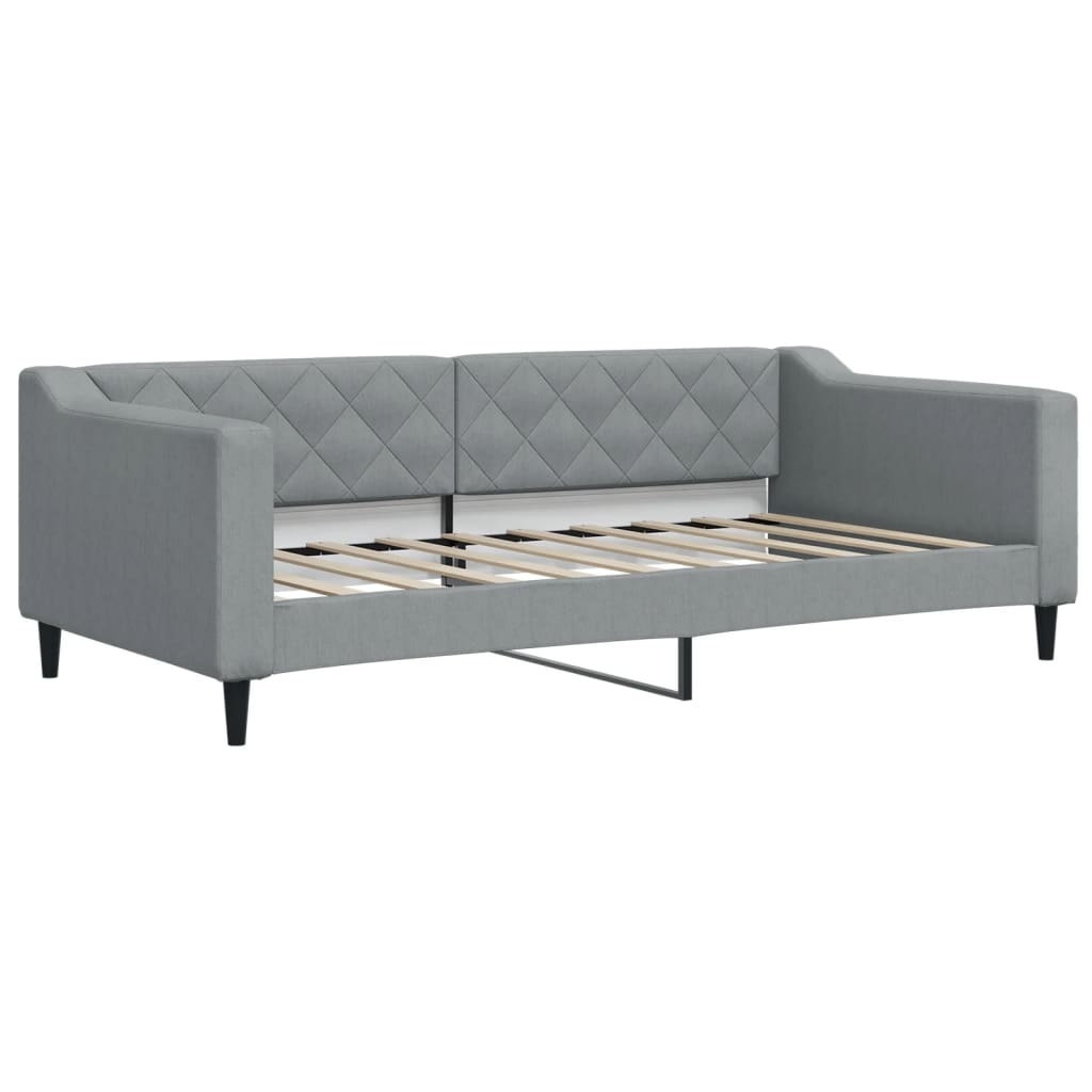daybed med madras 90x190 cm stof lysegrå