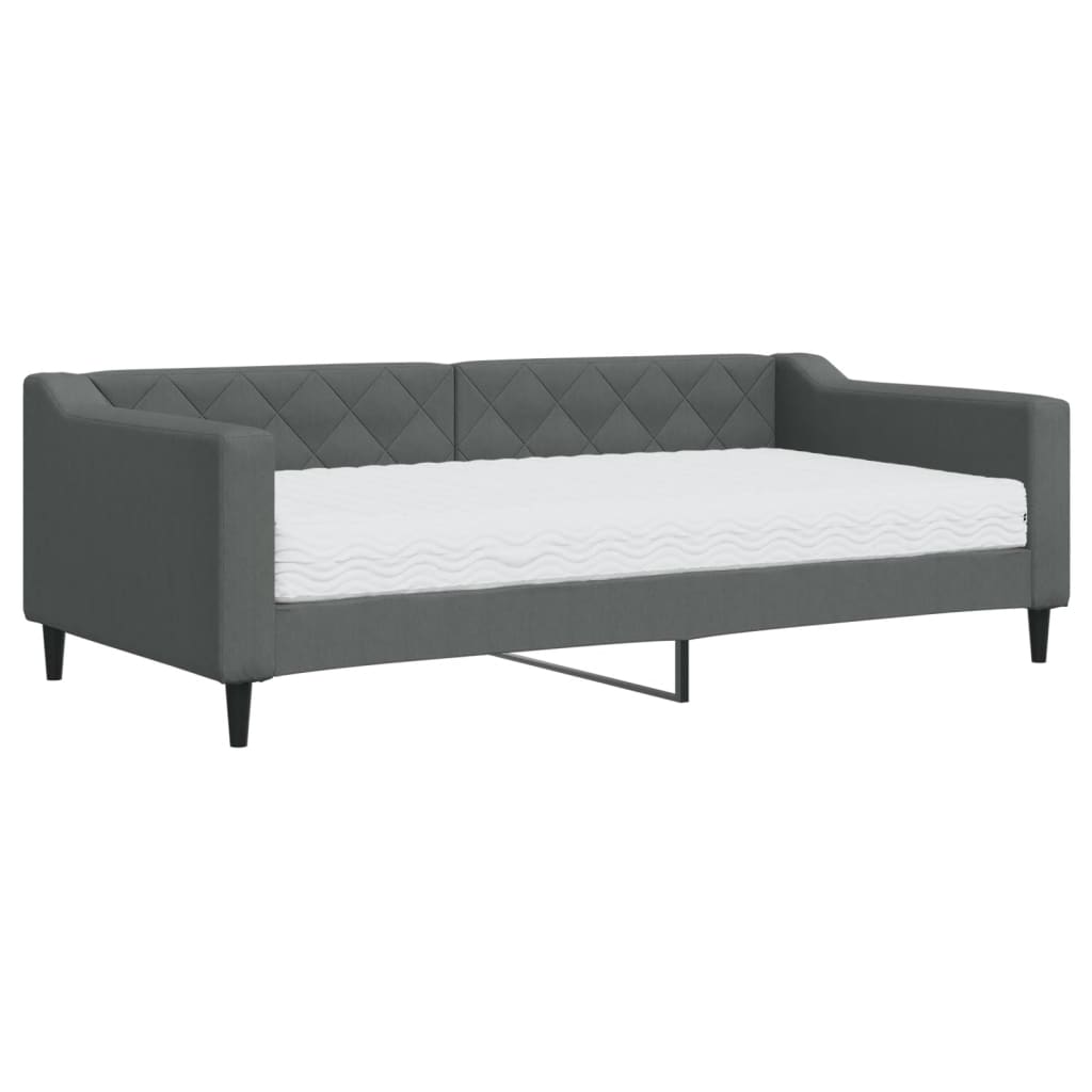 daybed med madras 90x190 cm stof mørkegrå