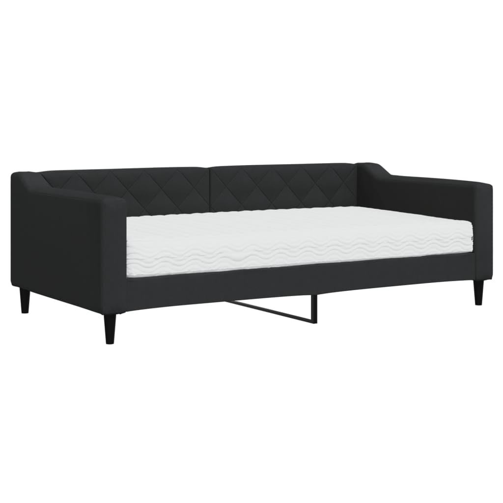 daybed med madras 90x190 cm stof sort