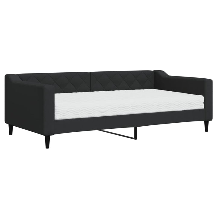 daybed med madras 90x190 cm stof sort