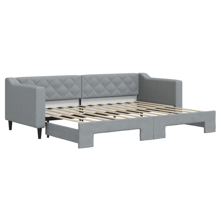 daybed med udtræk 80x200 cm stof lysegrå