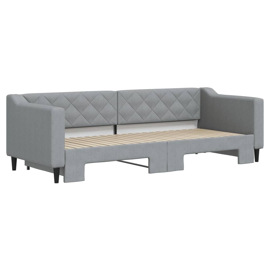 daybed med udtræk 80x200 cm stof lysegrå