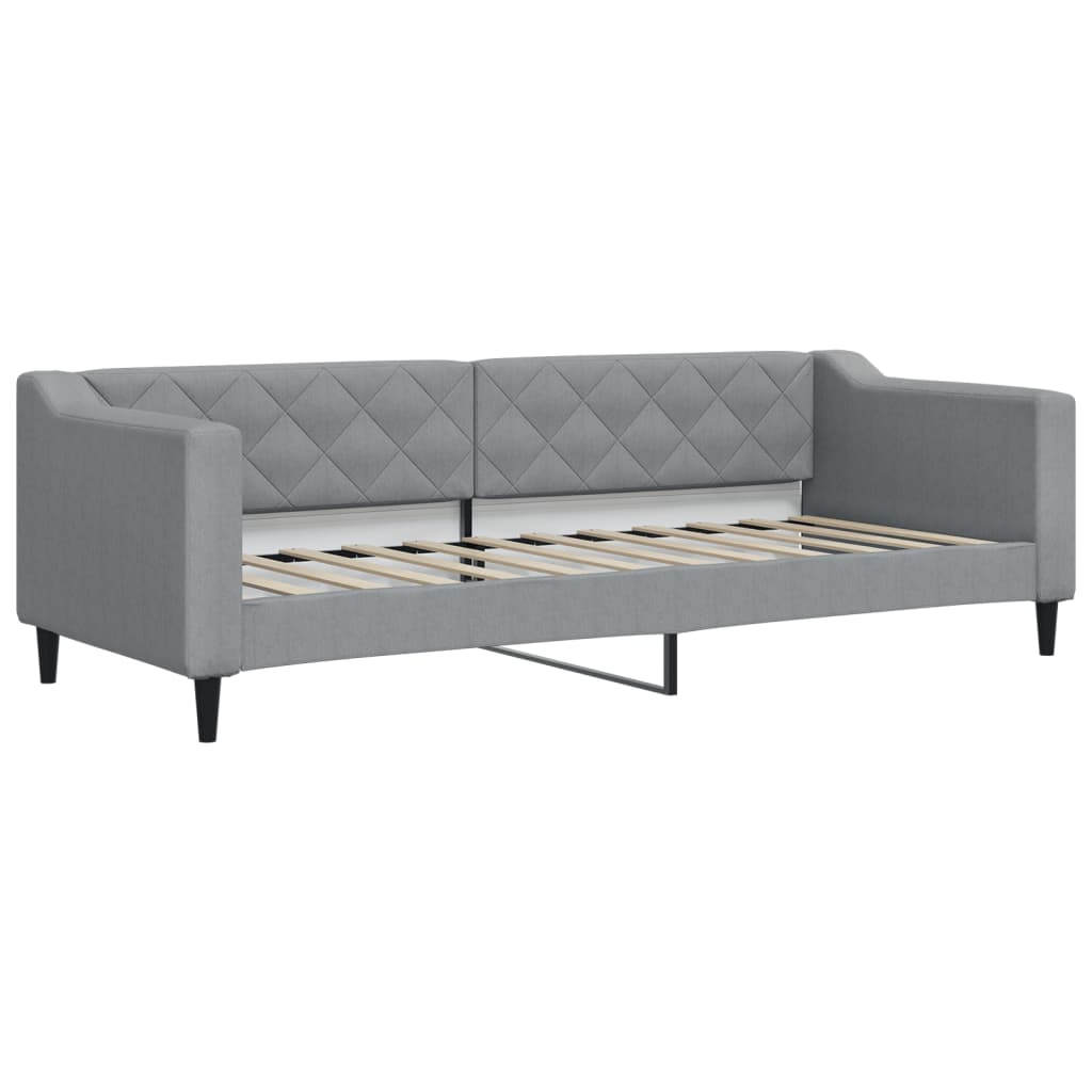 daybed med udtræk 80x200 cm stof lysegrå