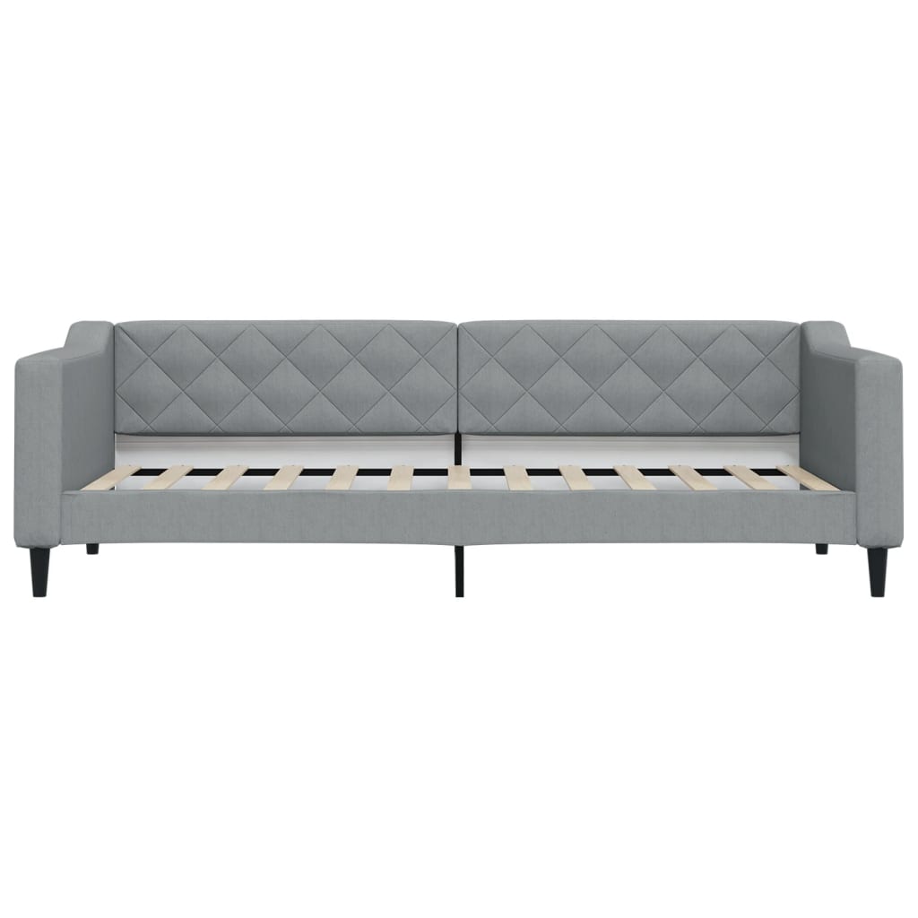 daybed med udtræk 80x200 cm stof lysegrå