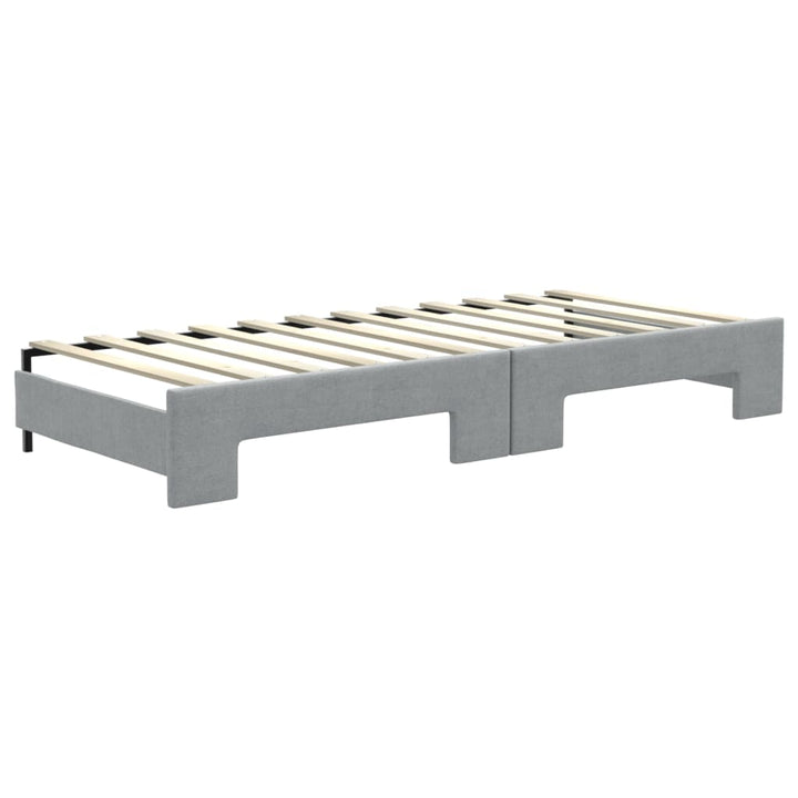 daybed med udtræk 80x200 cm stof lysegrå