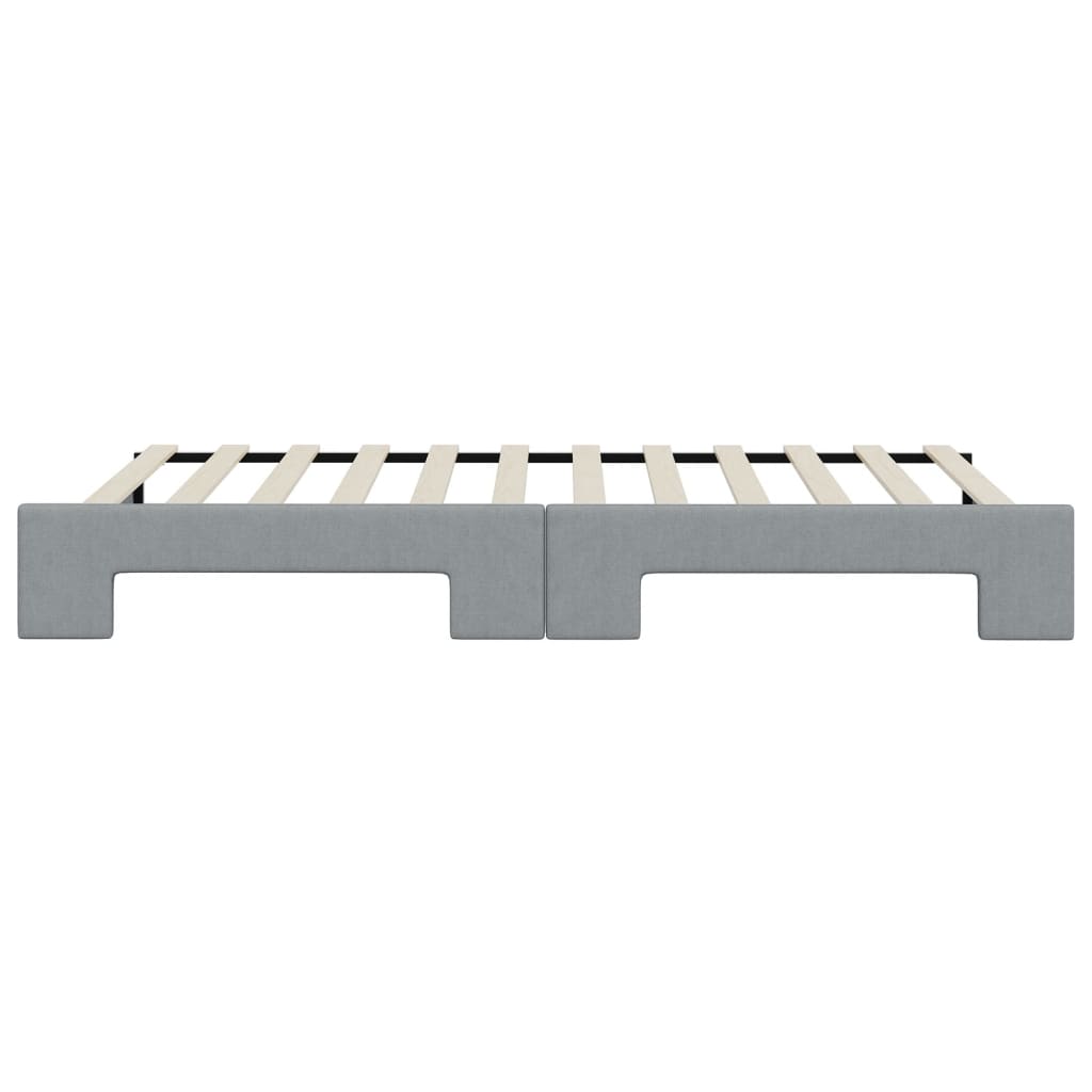daybed med udtræk 80x200 cm stof lysegrå