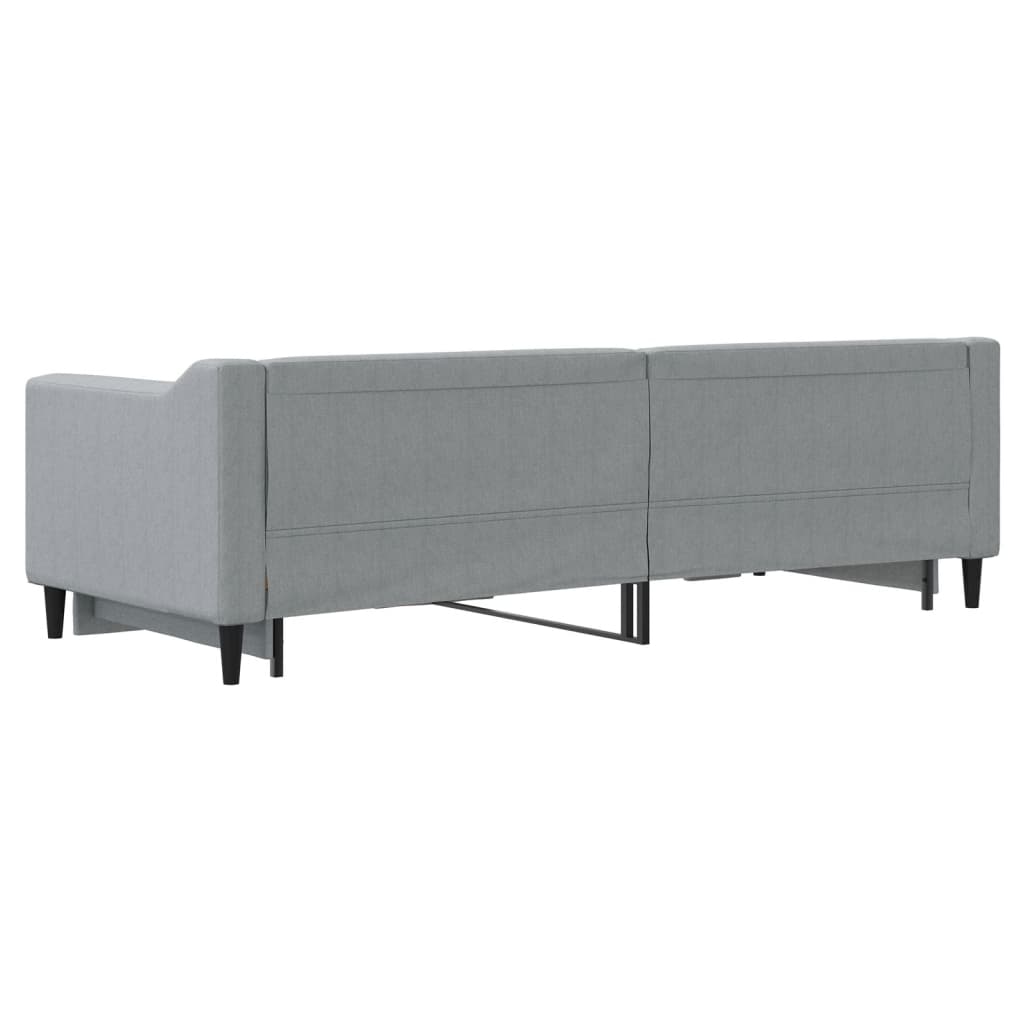 daybed med udtræk 80x200 cm stof lysegrå