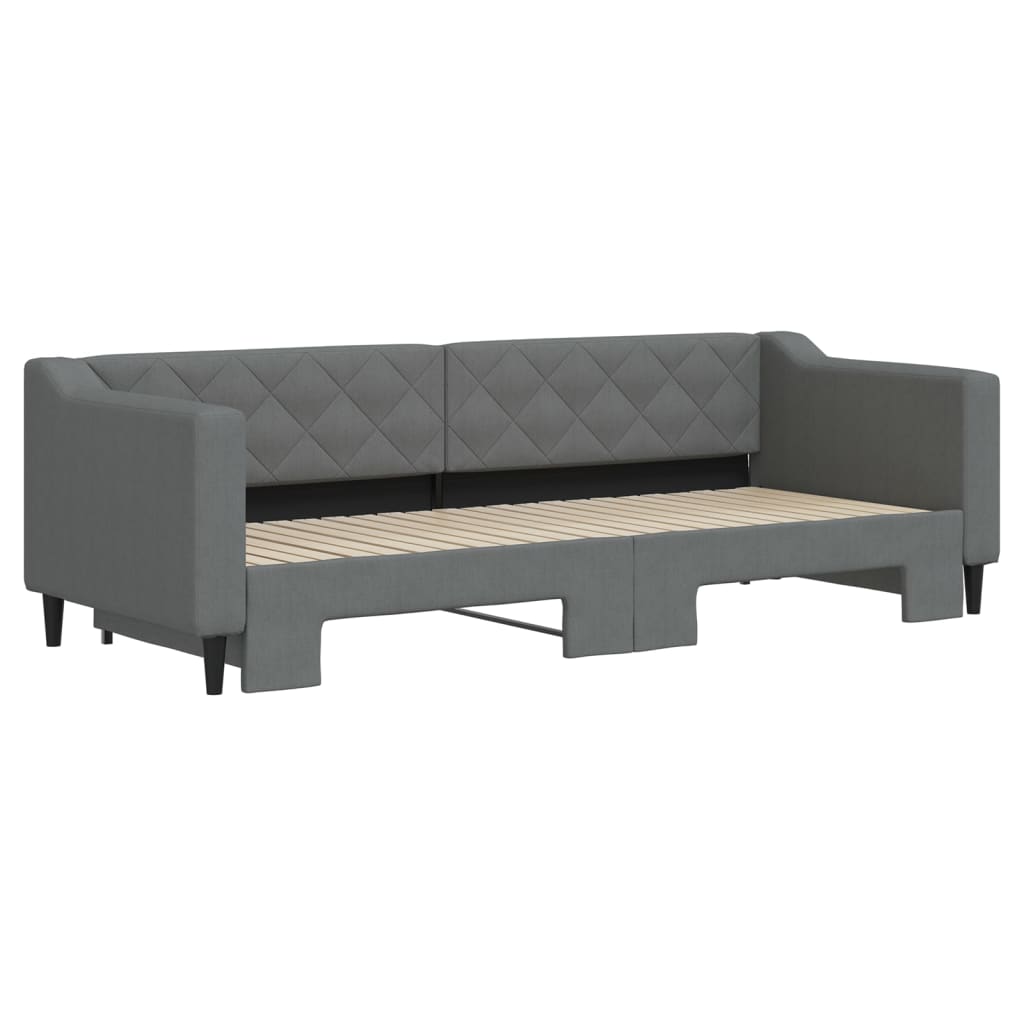 daybed med udtræk 80x200 cm stof mørkegrå