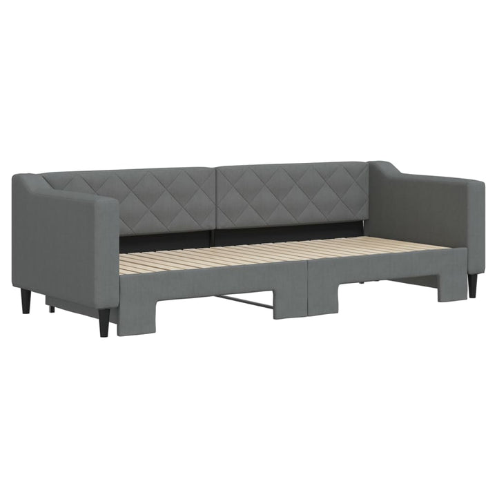 daybed med udtræk 80x200 cm stof mørkegrå