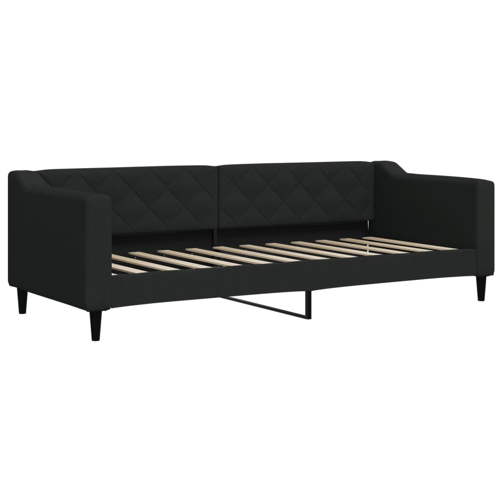 daybed med udtræk 80x200 cm stof sort