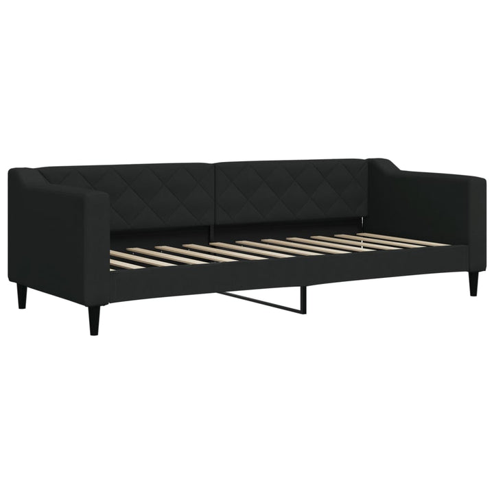 daybed med udtræk 80x200 cm stof sort