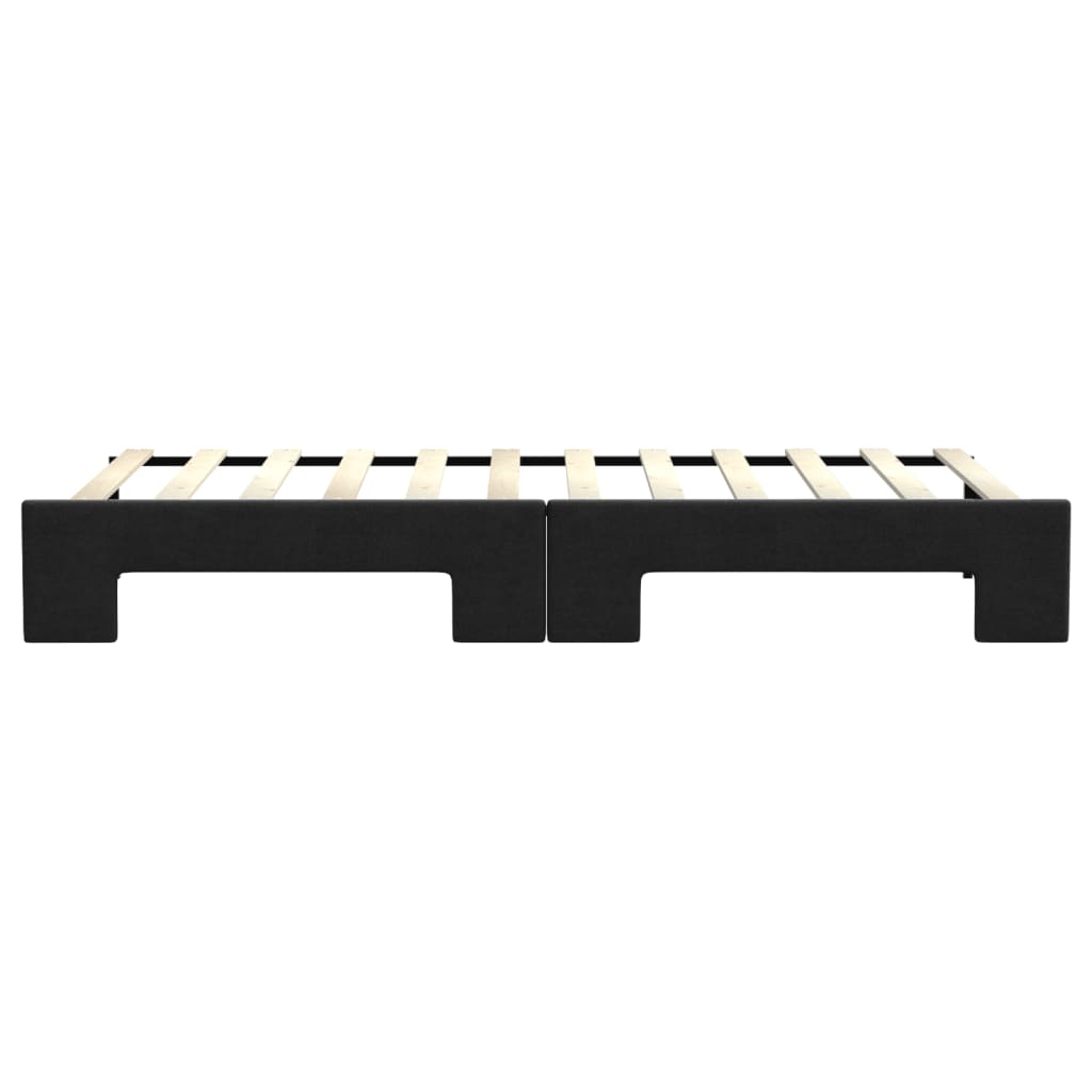 daybed med udtræk 80x200 cm stof sort