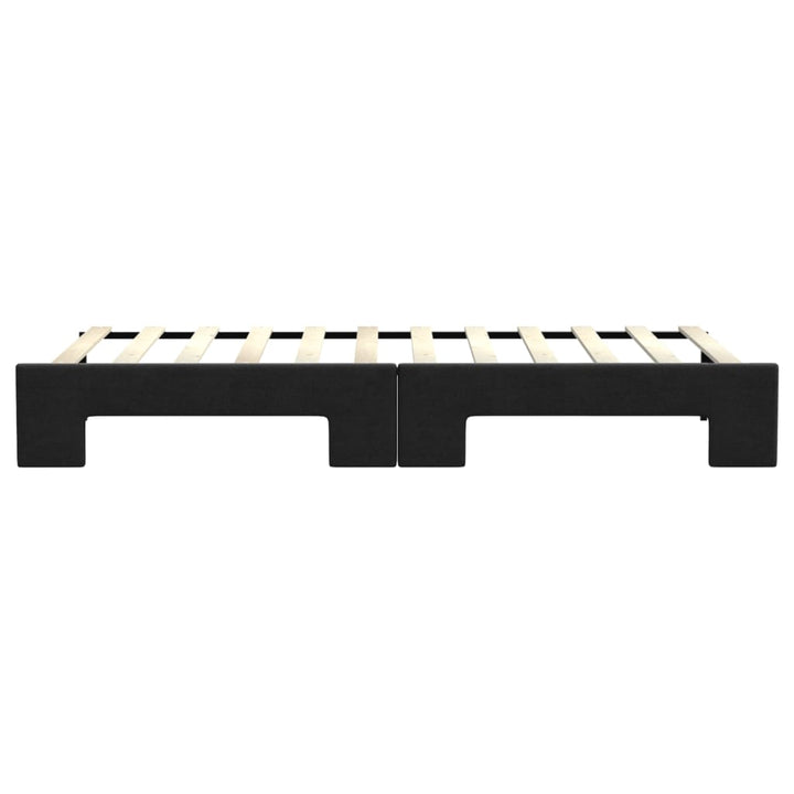 daybed med udtræk 80x200 cm stof sort