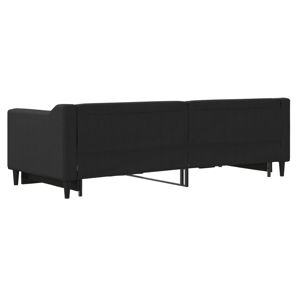 daybed med udtræk 80x200 cm stof sort