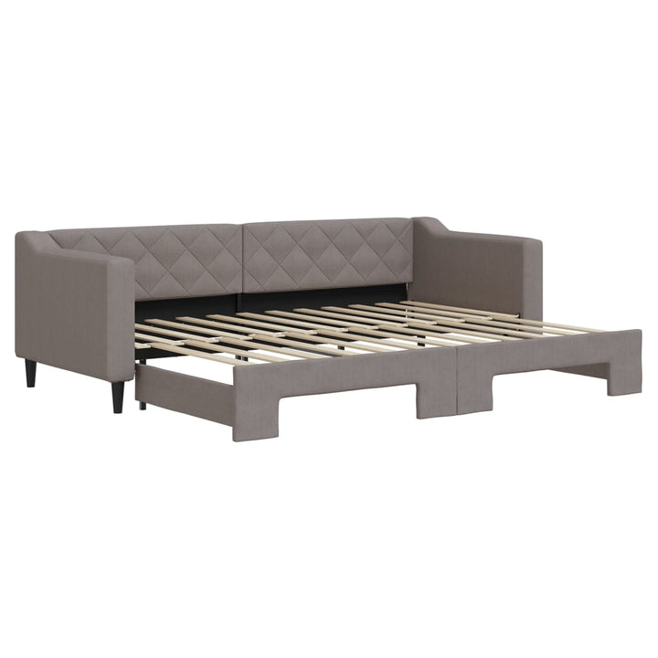 daybed med udtræk 80x200 cm stof gråbrun