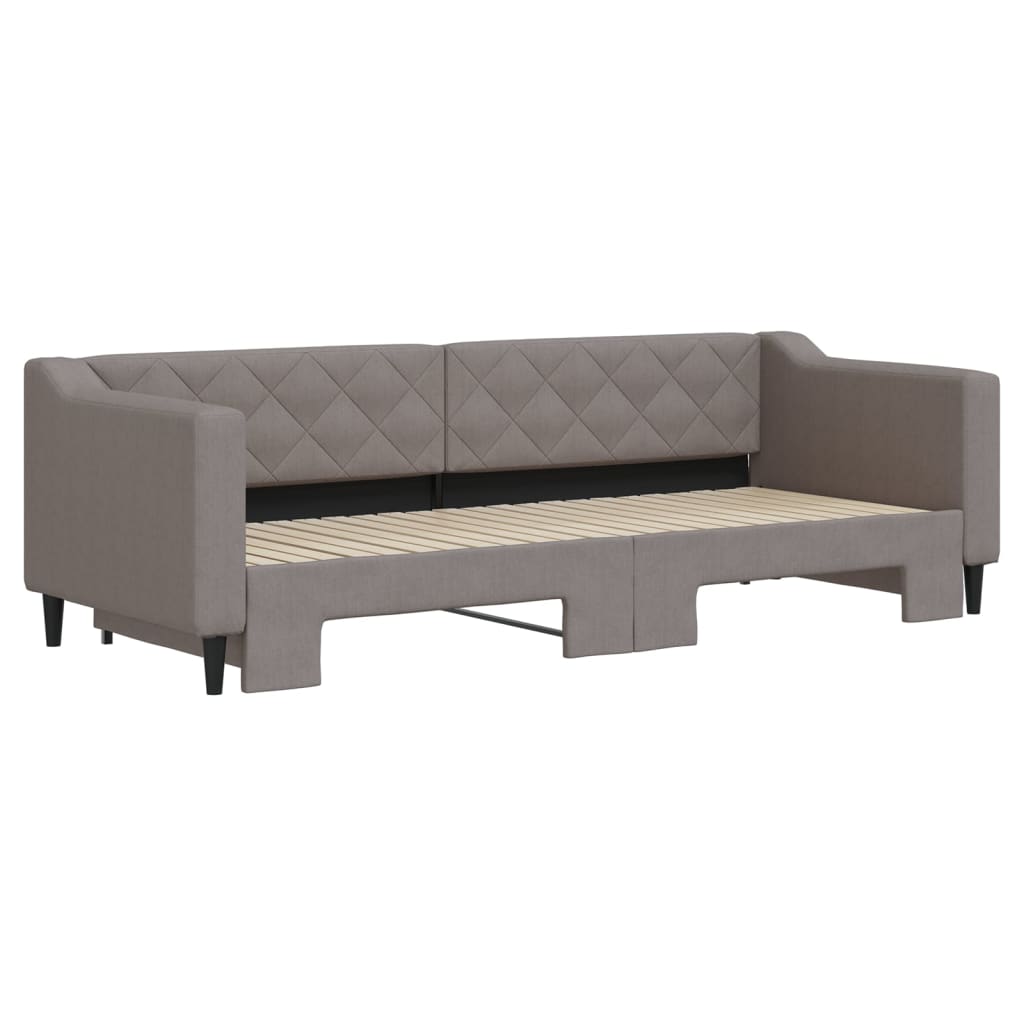 daybed med udtræk 80x200 cm stof gråbrun