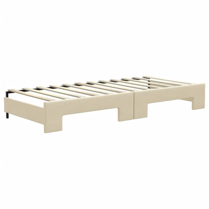 daybed med udtræk 80x200 cm stof cremefarvet