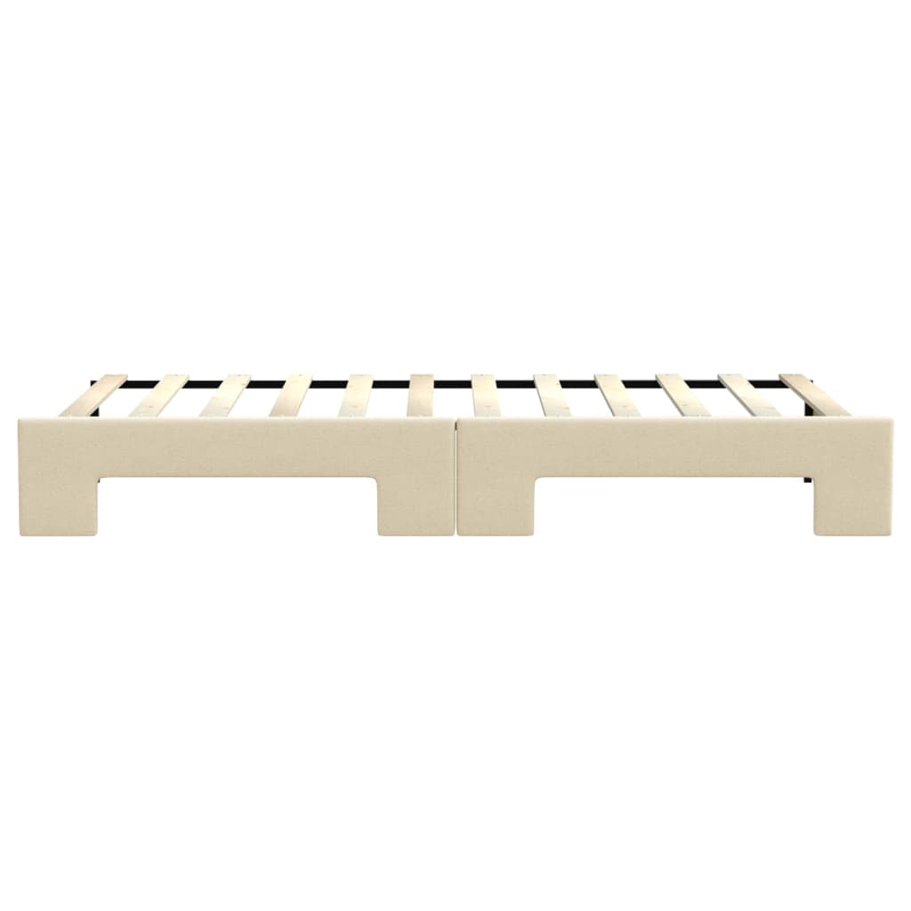 daybed med udtræk 80x200 cm stof cremefarvet