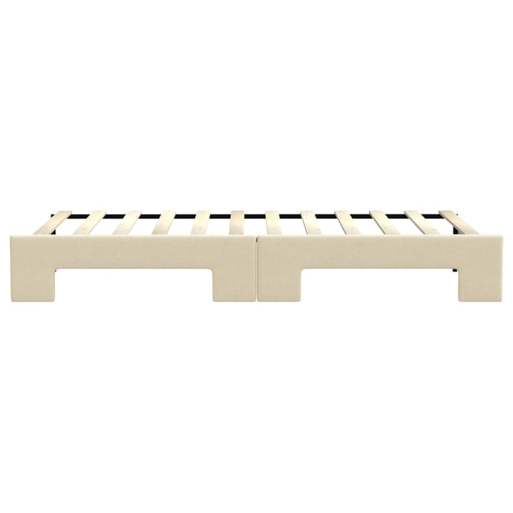 daybed med udtræk 80x200 cm stof cremefarvet