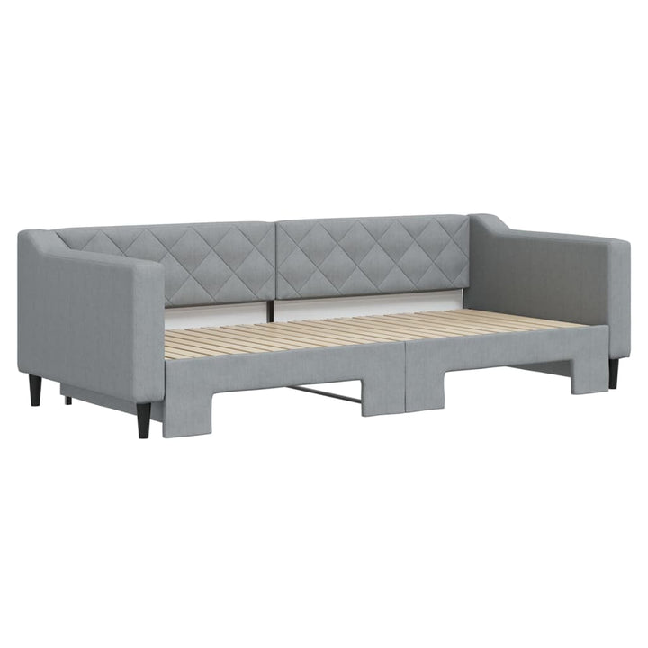 daybed med udtræk 90x200 cm stof lysegrå