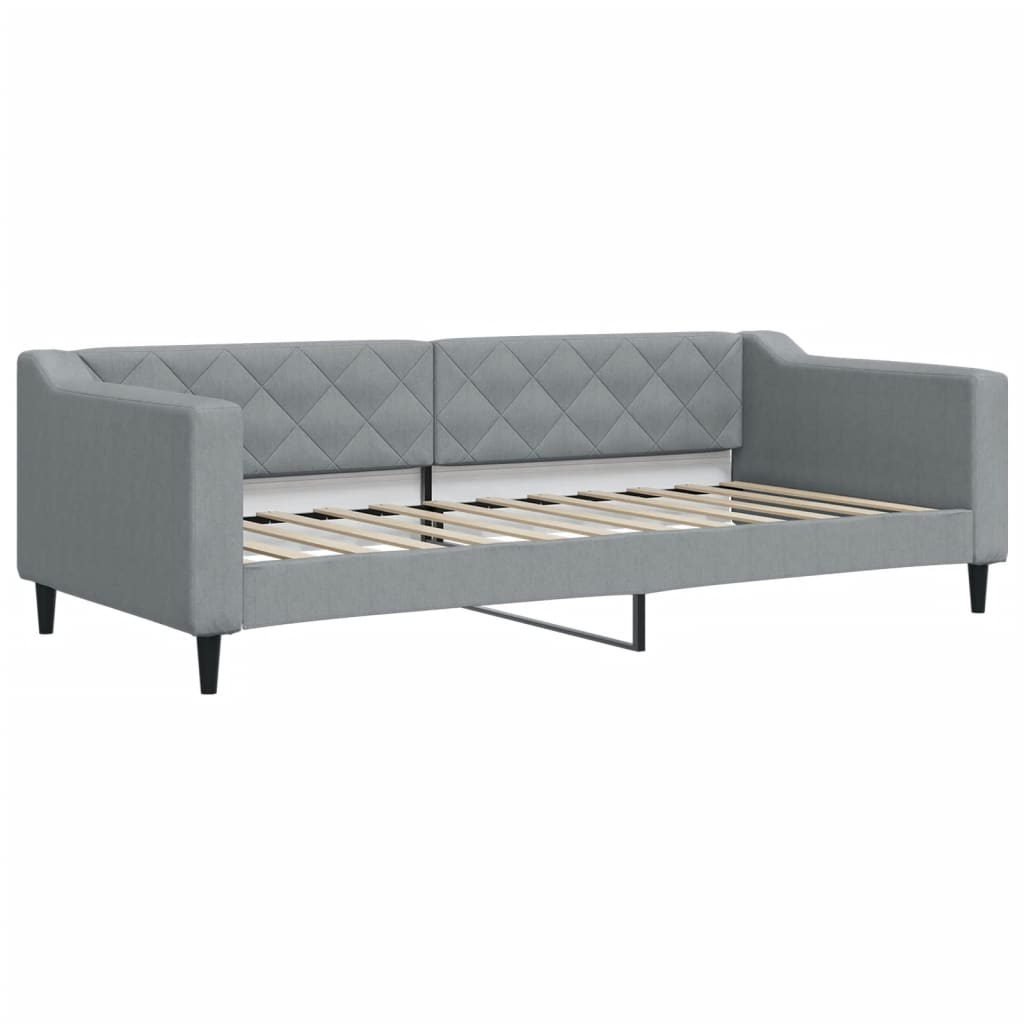 daybed med udtræk 90x200 cm stof lysegrå