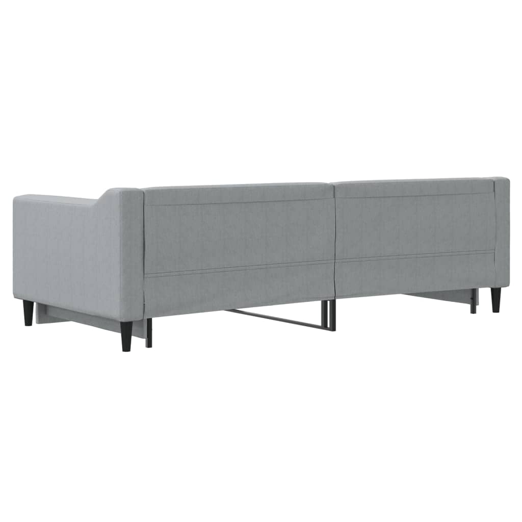 daybed med udtræk 90x200 cm stof lysegrå