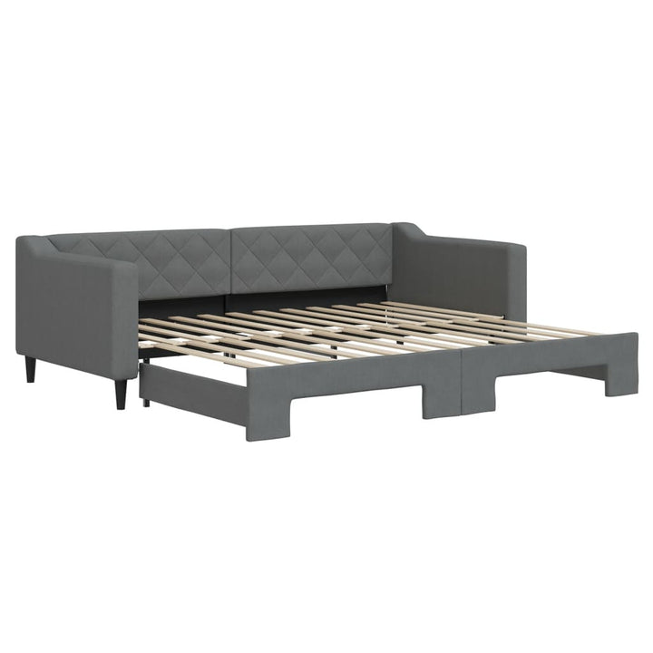 daybed med udtræk 90x200 cm stof mørkegrå