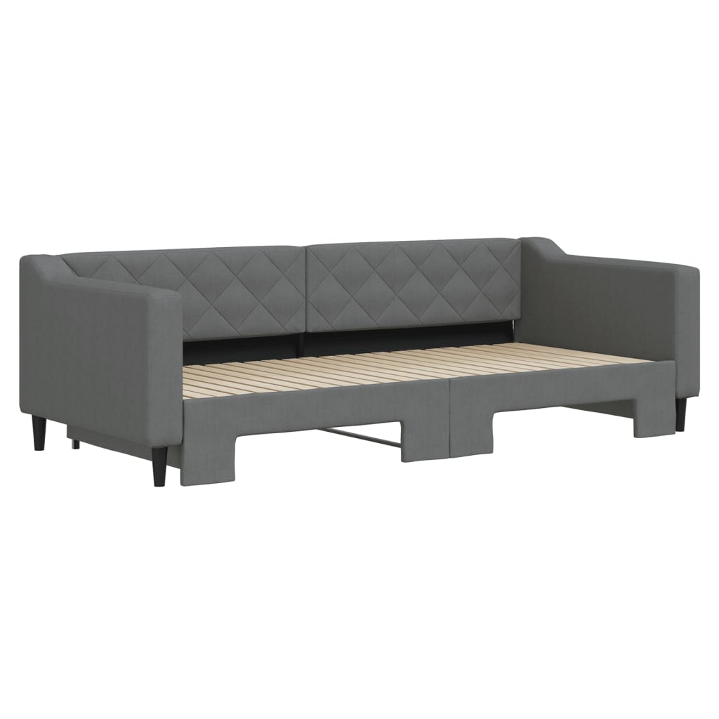 daybed med udtræk 90x200 cm stof mørkegrå