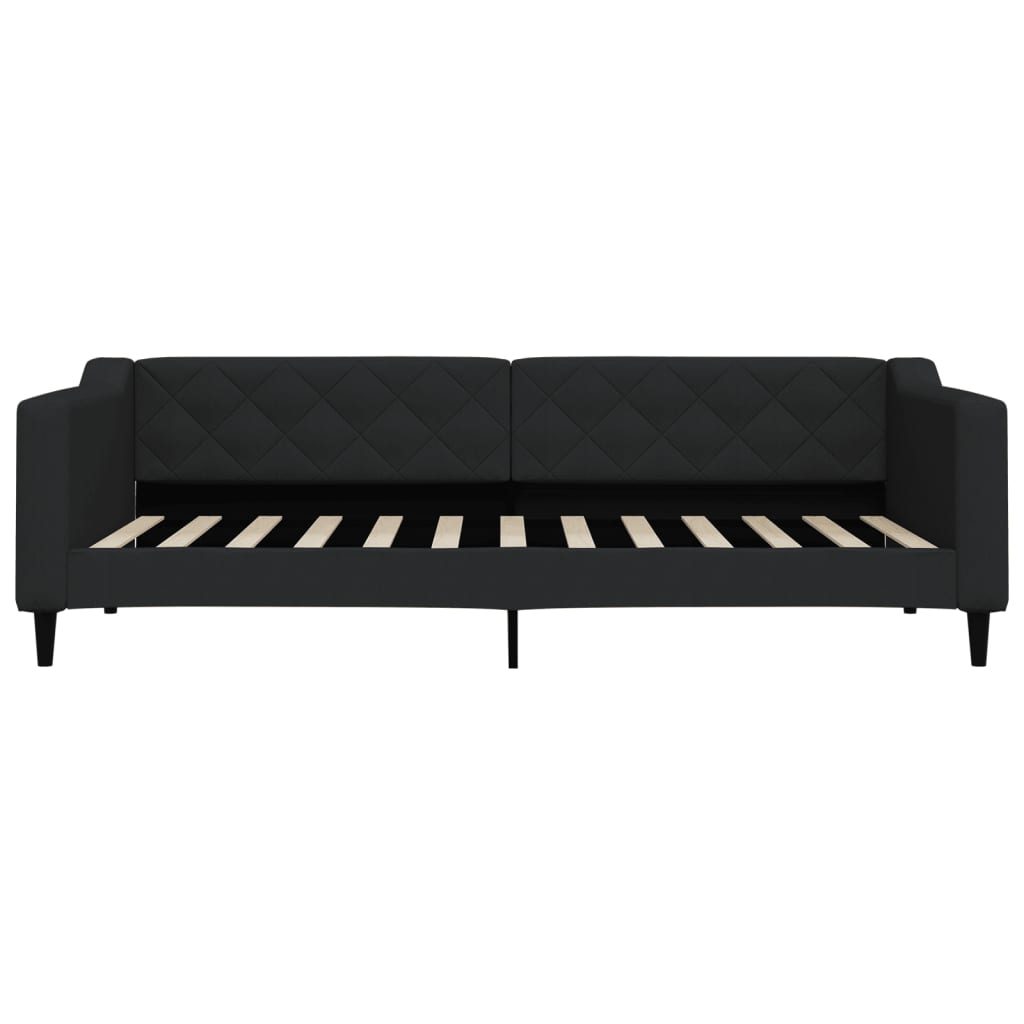 daybed med udtræk 90x200 cm stof sort
