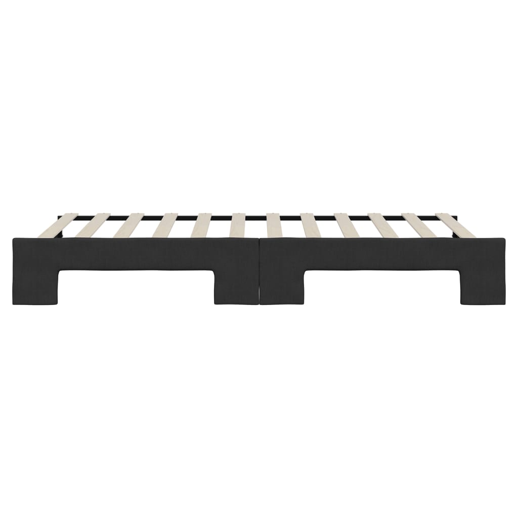 daybed med udtræk 90x200 cm stof sort
