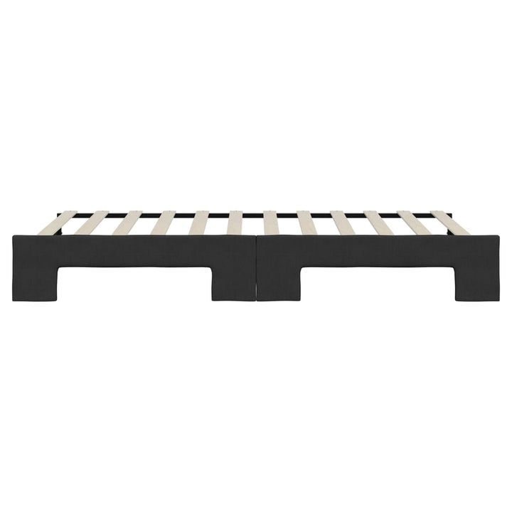 daybed med udtræk 90x200 cm stof sort