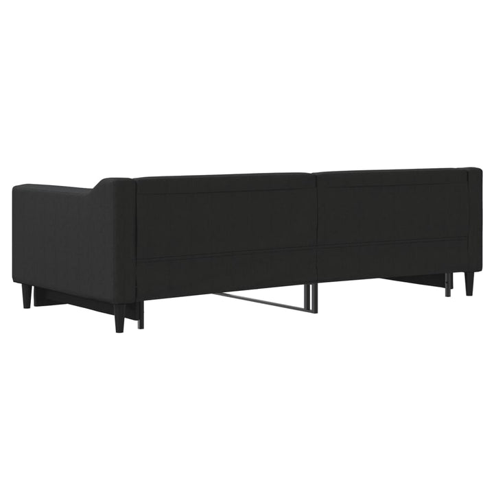 daybed med udtræk 90x200 cm stof sort