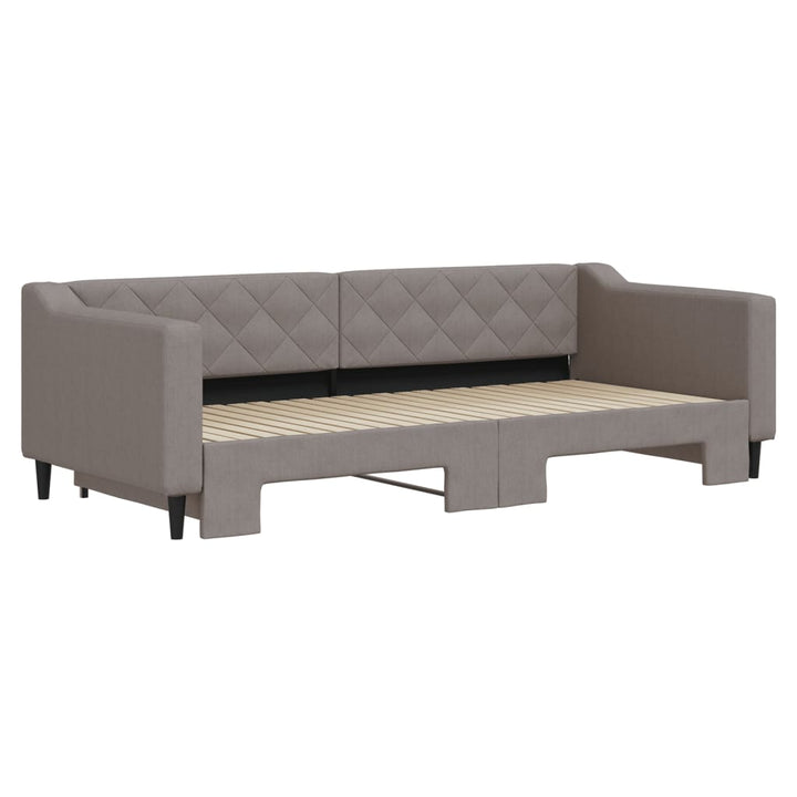 daybed med udtræk 90x200 cm stof gråbrun
