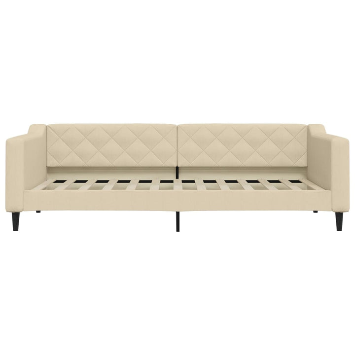 daybed med udtræk 90x200 cm stof cremefarvet