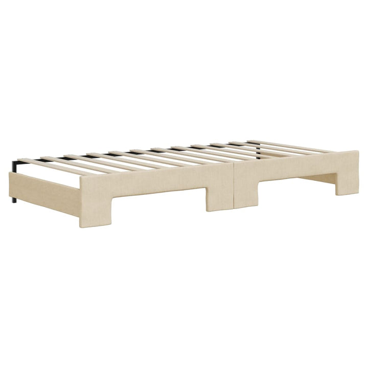 daybed med udtræk 90x200 cm stof cremefarvet