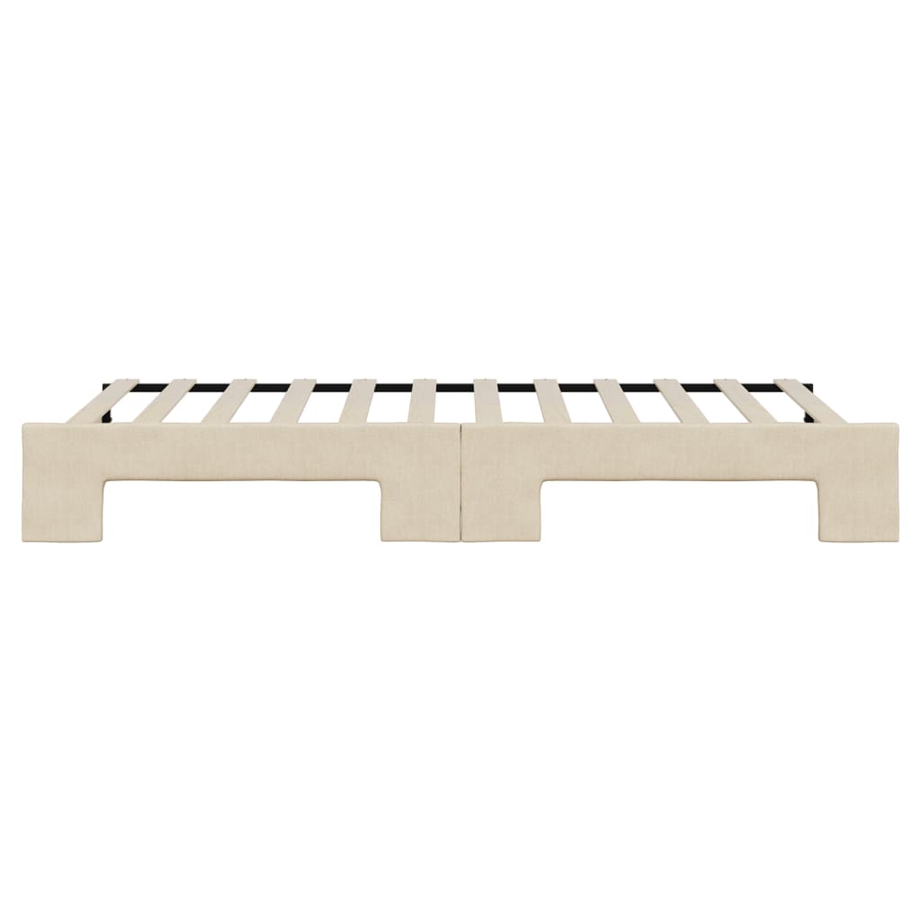 daybed med udtræk 90x200 cm stof cremefarvet
