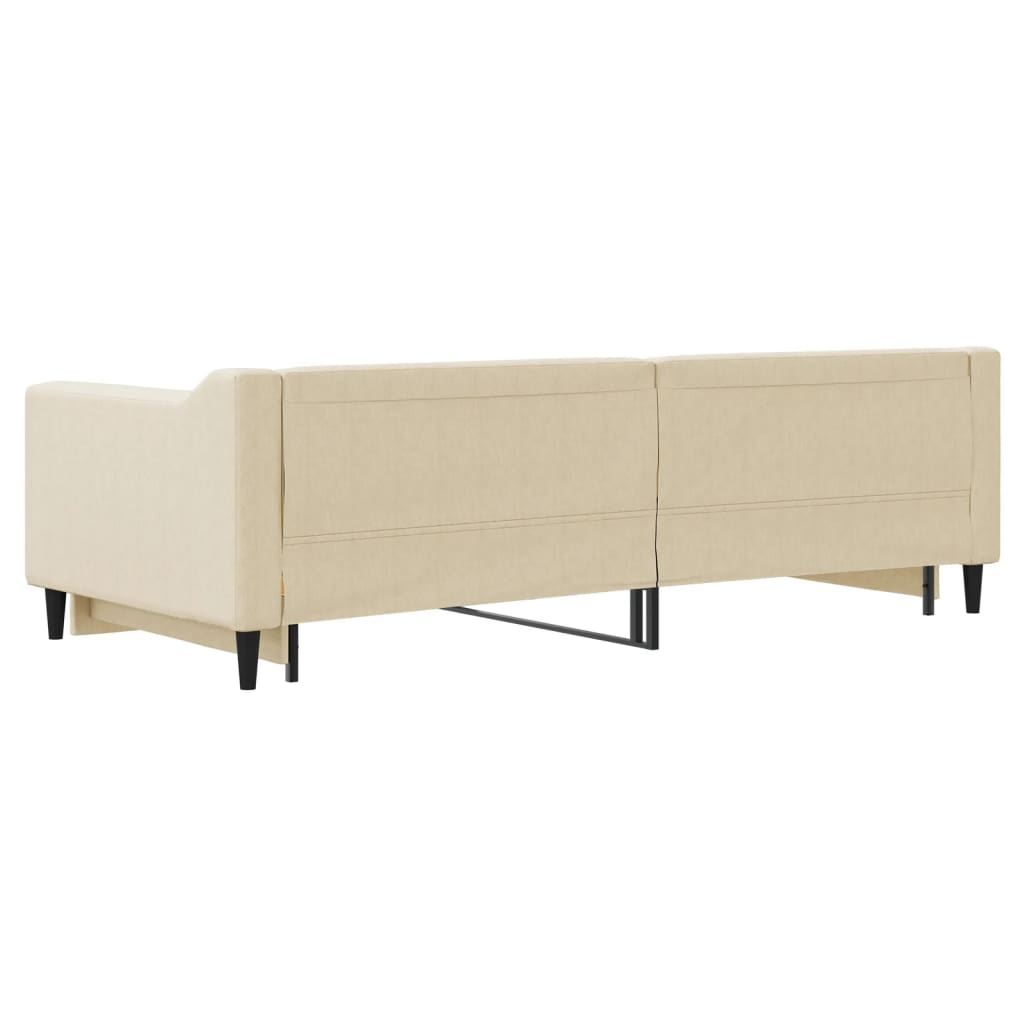 daybed med udtræk 90x200 cm stof cremefarvet